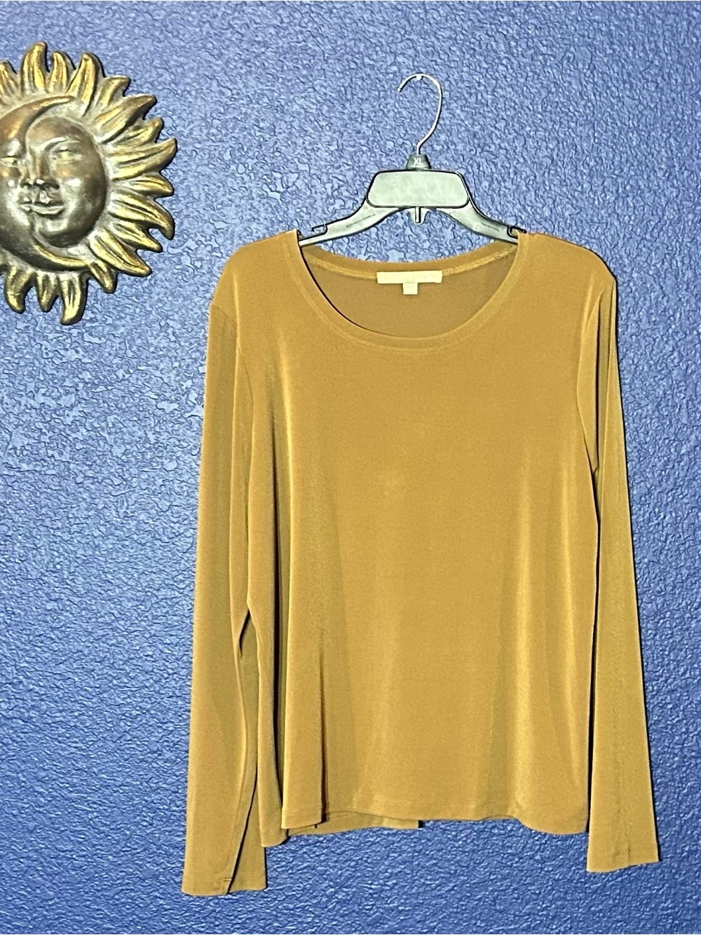 Tan Long-Sleeve Women's Business Casual Shirt